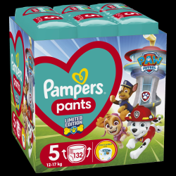 Pampers Pants Paw Patrol Autiņbiksītes, Izmērs 5, 132 Autiņbiksītes, 12-17kg