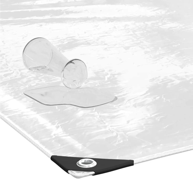 vidaXL Caurspīdīgs brezents ar cilpām 6x12 m PVC