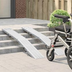 vidaXL Lietošanas rampa 200 kg 2 pcs Sudraba 166 x 23 x 4,5 cm