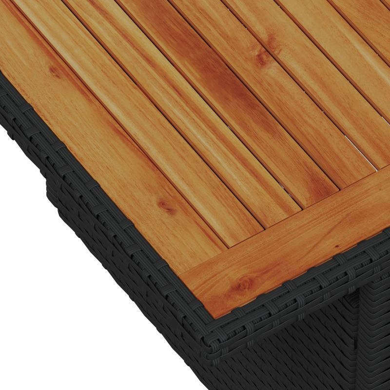 vidaXL Dārza dīvānu komplekts ar spilvenu 6 pcs Melna poliratāns