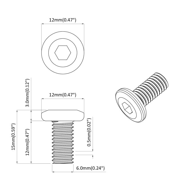 vidaXL Slēdzene skrūve Vienkrāsains 2 pcs Sudraba M6 x 12 mm Tērauds