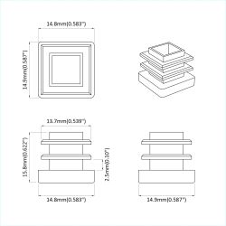 vidaXL Beigu vāciņi 10909 pcs Melna 15 x 15 x 15 mm PP