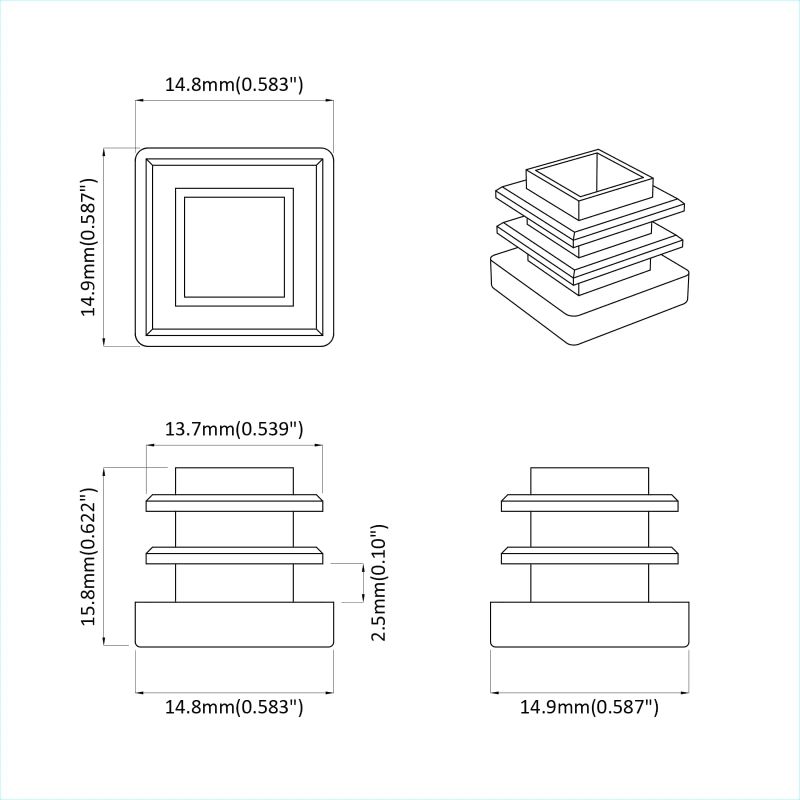 vidaXL Beigu vāciņi 10909 pcs Melna 15 x 15 x 15 mm PP