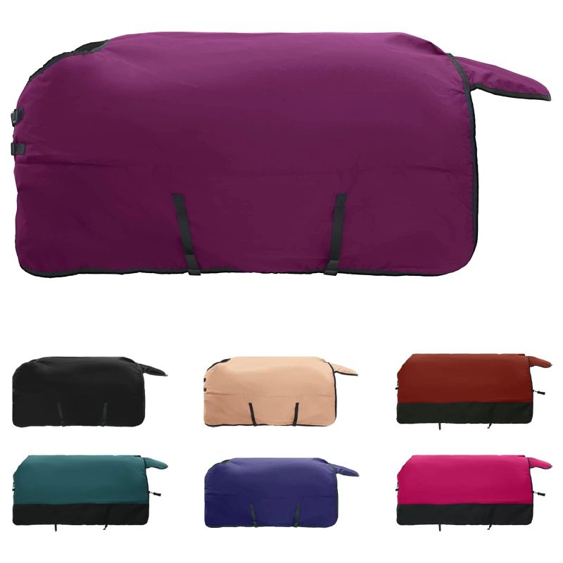 vidaXL Zirgu sega Tumši zaļa un melna 115 cm Poliesters