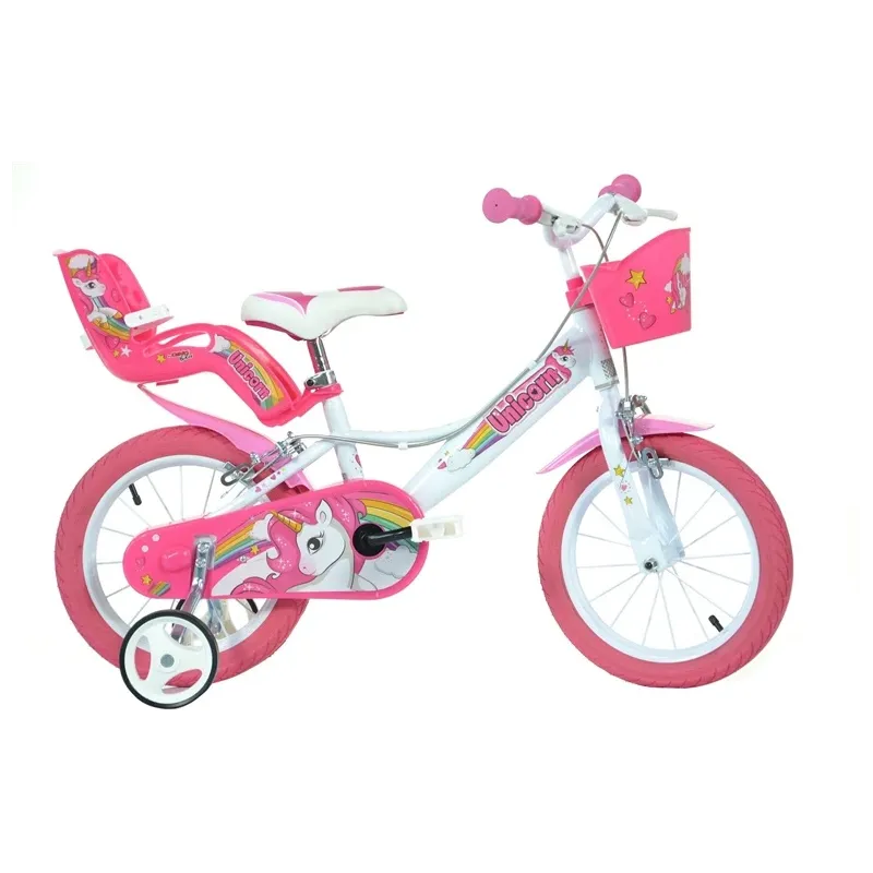 Bērnu velosipēds Dino Bikes Unicorn 144R-UN, balta krās.-rozā krās., 9.5, 14