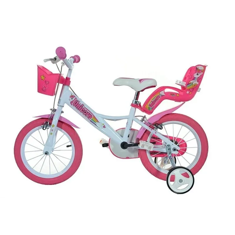 Bērnu velosipēds Dino Bikes Unicorn 144R-UN, balta krās.-rozā krās., 9.5, 14