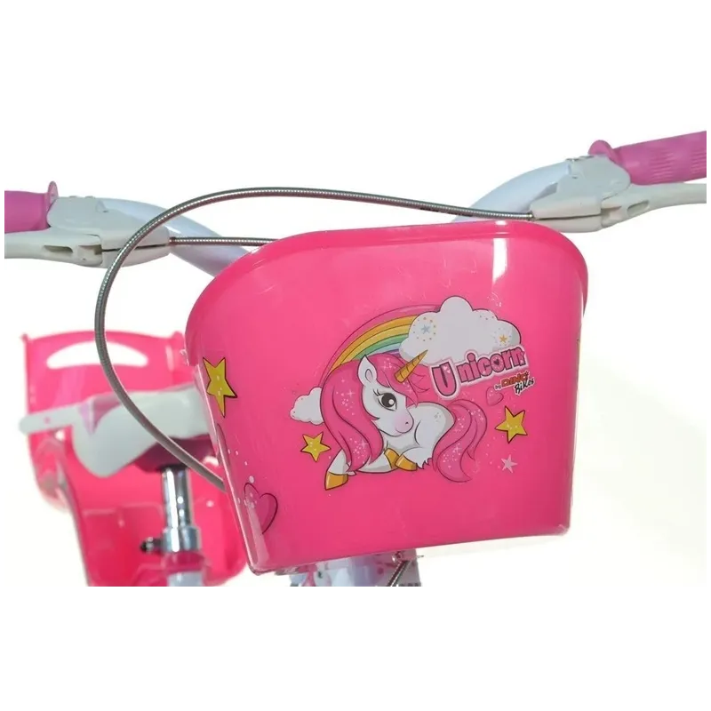 Bērnu velosipēds Dino Bikes Unicorn 144R-UN, balta krās.-rozā krās., 9.5, 14