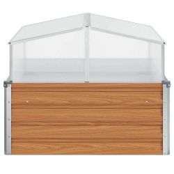 vidaXL Dārza podiņš ar siltumnīcu Gaiši brūns 100 x 100 x 77 cm