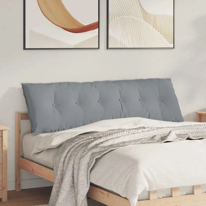 vidaXL Atpakaļ spilvens Gaiši pelēks 160 x 19 x 50 cm audums