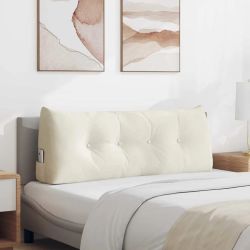 vidaXL Atpakaļ spilvens Krēmkrāsa 120 x 24 x 50 cm Samts