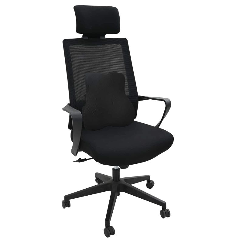 vidaXL Spilvens ar spilvenu Regulējams Melna 40 x 40 x 11 cm Ar tīklu