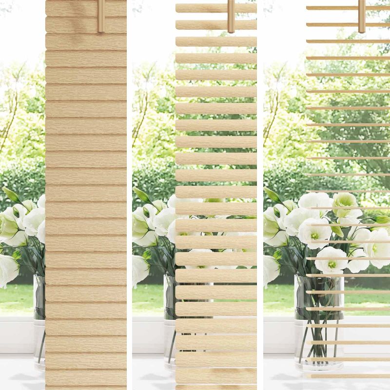 vidaXL Venēcijas žalūzija Gaiši brūna ar rakstu 150 x 140 cm PVC