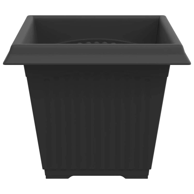 vidaXL Kvadrātveida Ziedu Pods 24 pcs Melna 38 x 38 x 30 cm Plastmasa