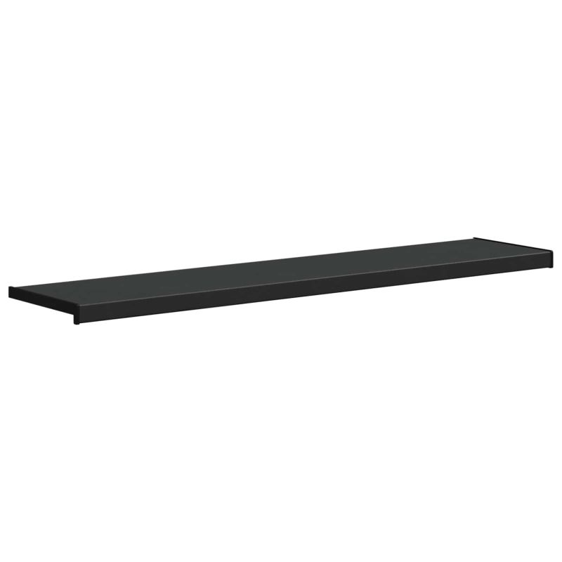 vidaXL Logu palodze Melns ar koka tekstūru 100 x 30 x 4,5 cm PVC
