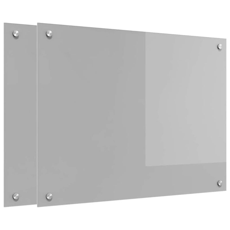 vidaXL Virtuves aizsargpanelis 2 pcs Gaiši pelēks 80 x 60 cm