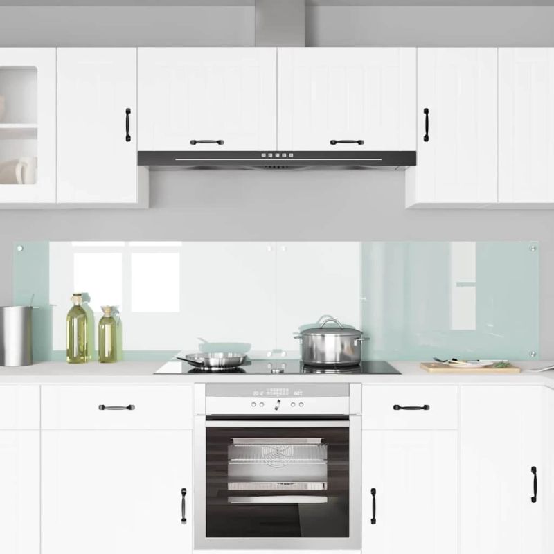 vidaXL Virtuves aizsargpanelis 2 pcs Balts 110 x 50 cm rūdīts stikls