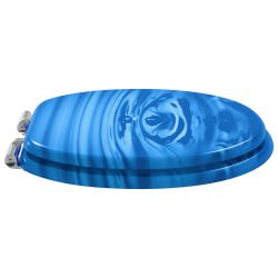 vidaXL Tualetes sēdeklis 2 pcs Zils pilieniņš 44 x 38 cm MDF plāksne