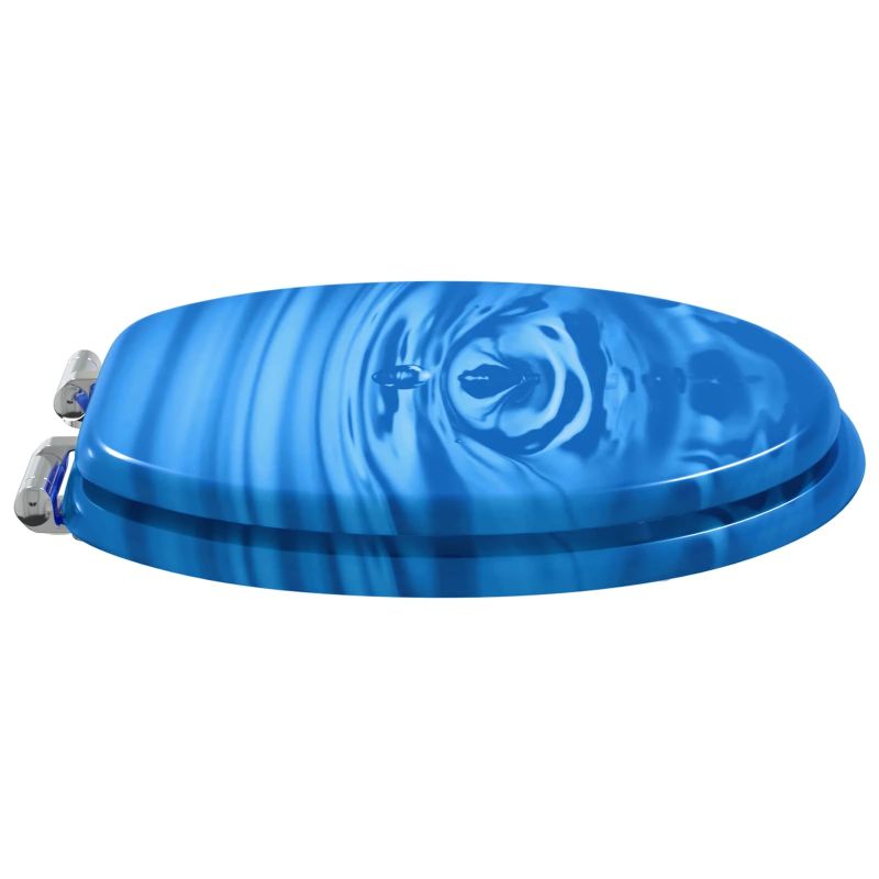 vidaXL Tualetes sēdeklis 2 pcs Zils pilieniņš 44 x 38 cm MDF plāksne