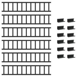 vidaXL Jumta sniega aizsargs Melna 600 x 2,5 x 20 cm Tērauds