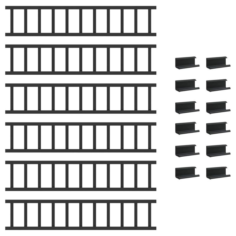 vidaXL Jumta sniega aizsargs Melna 600 x 2,5 x 20 cm Tērauds