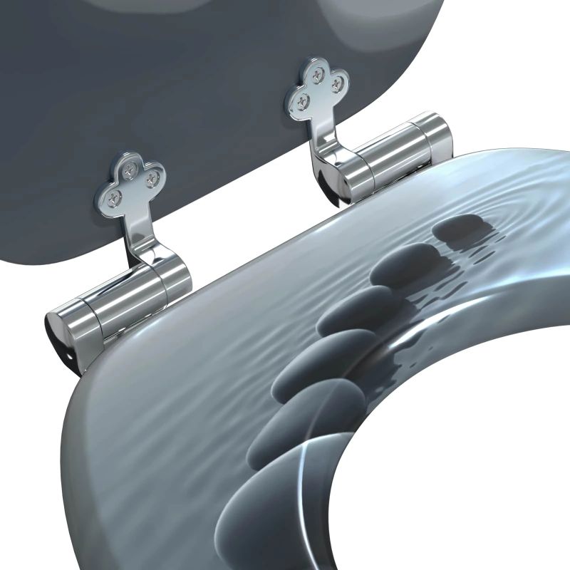 vidaXL Tualetes sēdeklis Pelēka 44 x 38 cm MDF plāksne