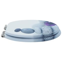 vidaXL Tualetes sēdeklis Pelēka 44 x 38 cm MDF plāksne