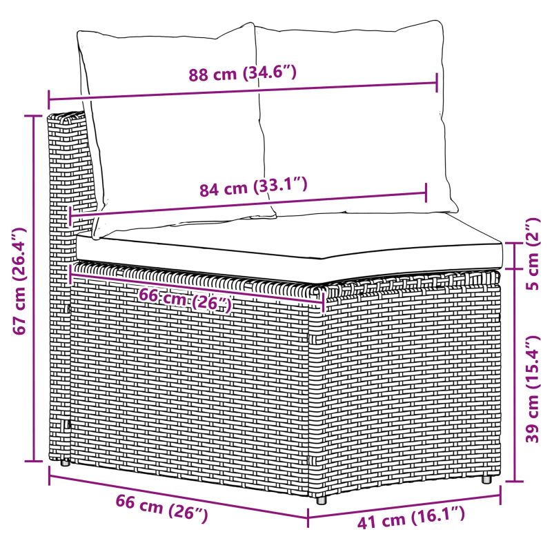 vidaXL Dīvānu komplekts 2 pcs Melna Cietā akācija un polyratans