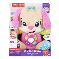 Rotaļu dzīvnieks suns Fisher Price Laugh & Learn Smart Stages Sis, angļu, rozā