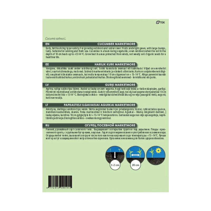 Sēklas dārzeņu eko gurķi marketmore