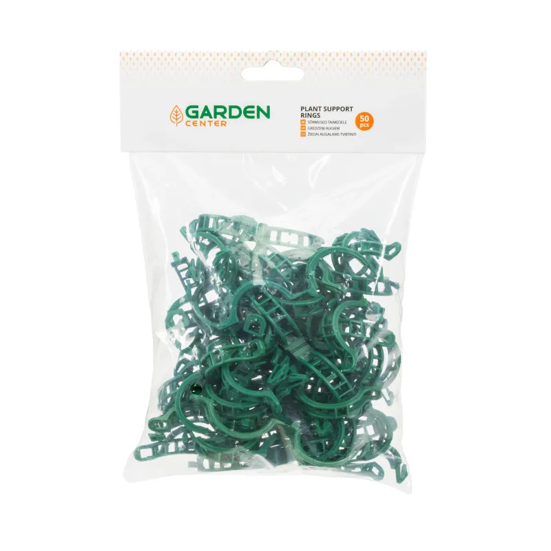 Augu stiprinājuma gredzeni Garden Center, 26 cm, plastmasa, zaļa krās., 50 gab.