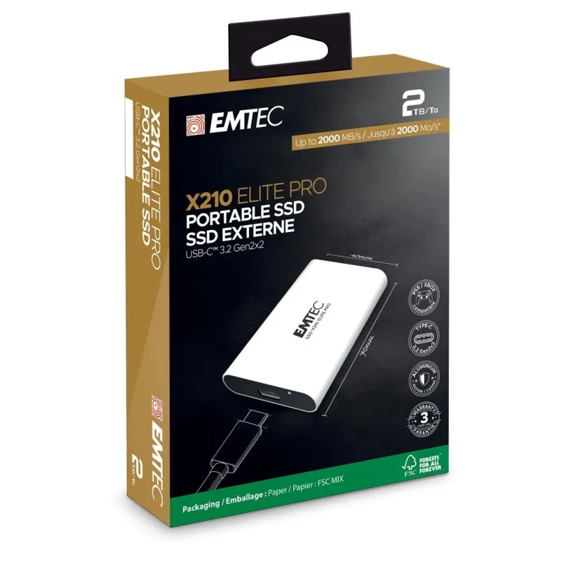 Emtec SSD 3.2Gen2 X210 Elite Pro 1TB Portable