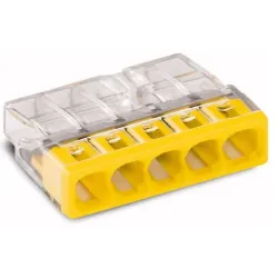 Klemm Wago 2273-205-25, 5 x 0,5-2,5 mm², 24 A, kollane v., 25 tk