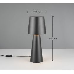 Lampa galda nubian. e27 melna