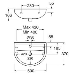 Izlietne nordic3 41005001 50cm balta