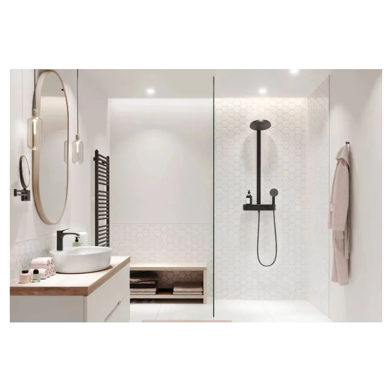 Dušas komplekts ar maisītāju Hansgrohe Pulsify S ShowerTablet Select 400, melna krās.