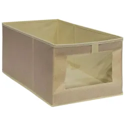 Uzglabāšanas kaste 40x25x20cm ar logu, bēša