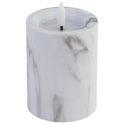 Svece LED 7.5x12cm, marmora efektu