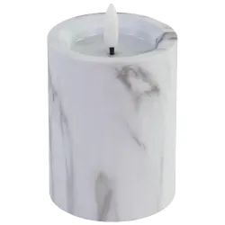 Svece LED 7.5x12cm, marmora efektu