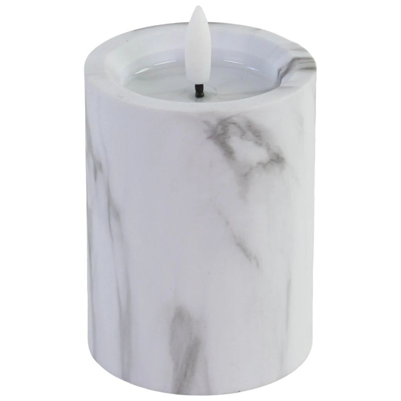Svece LED 7.5x12cm, marmora efektu