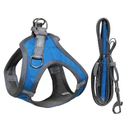 Krūšu siksna suņiem, M izm., 48-55cm, zila