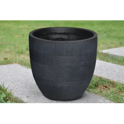 Цветочный горшок Domoletti LT14543C, керамика-глина, антрацитовый