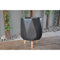 Puķu pods Domoletti LT14522T-3S, keramika-māls, antracīta krās.