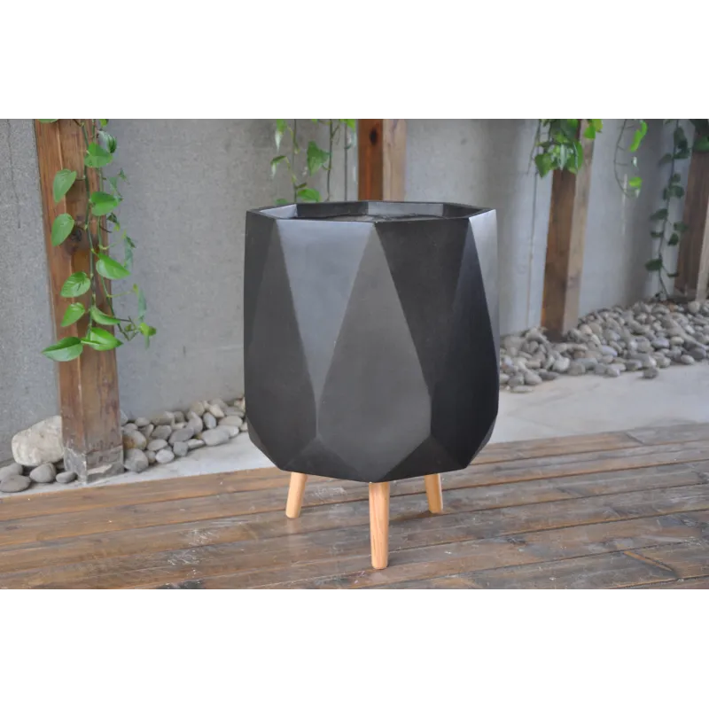 Puķu pods Domoletti LT14522T-3S, keramika-māls, antracīta krās.