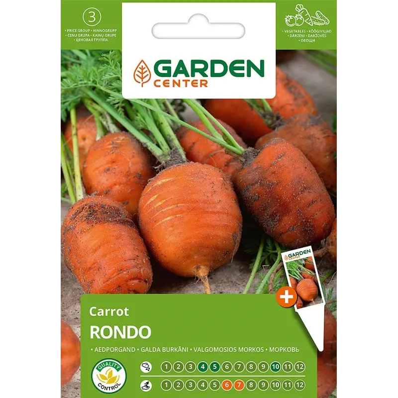 Sēklas Garden Center, burkāns RONDO, 2 g