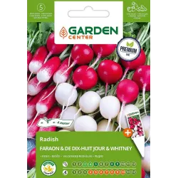 Sėklos Garden Center, ridikėliai FARAON-DE DIX-HUIT JOUR-WHITNEY, 10 g, 4 m