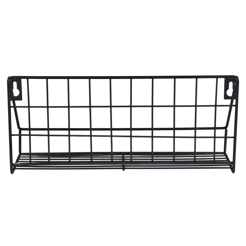 Sienas plaukts Domoletti Sawyl, melna, 29 cm x 13 cm x 10 cm