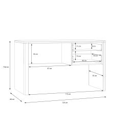 Rakstāmgald ogxb2111r-m642 b 60x125x73.8