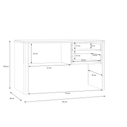 Rakstāmgald ogxb2111r-m642 b 60x125x73.8
