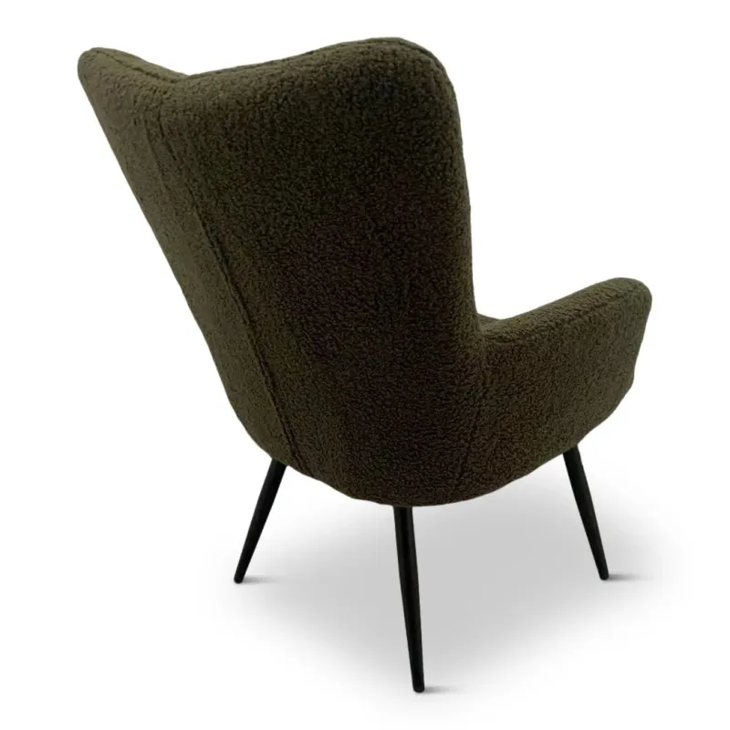 Krėslas Domoletti GEO TEDDY, juoda sp.-žalia sp., 73 cm x 73 cm x 99 cm