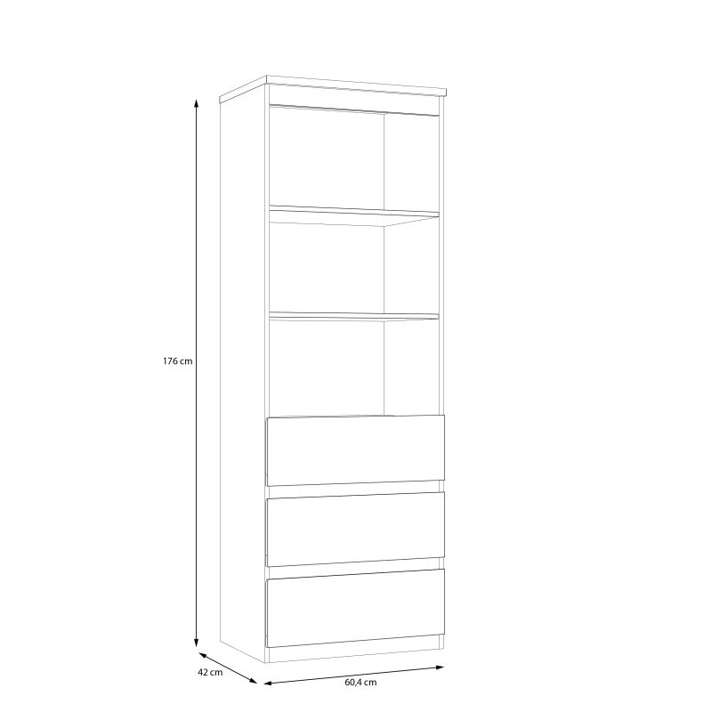Plaukts balta 42x60.4x176